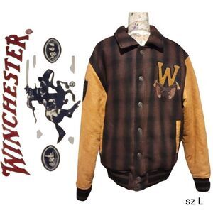Winchester The American Legend Brown Plaid Wool Blend Tan Bomber Jacket Coat